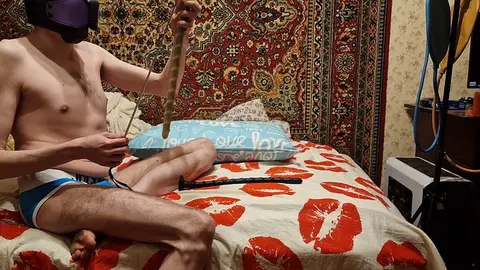 Sasha Takes Deep Anal with Long Dildo at Home