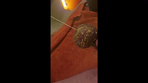 Submissive Gets Balls Waxed by Dominant Master