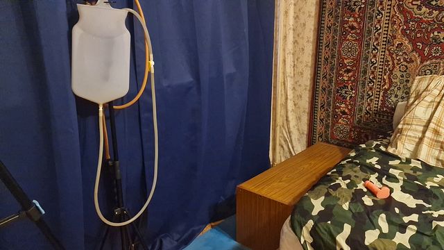 Amateur Guy Gets Homemade Enema Fetish Treatment