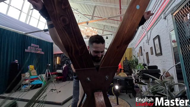Daddy Flogs Younger Slave on St Andrew's Cross