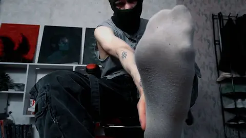Army Boy Shows Off Boots, Socks, and Soles