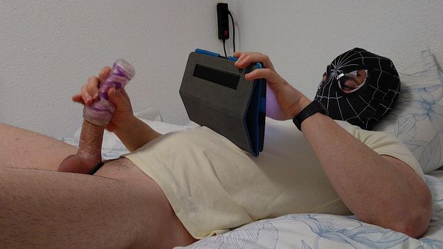 Young Twink Plays with Thick Cock Toy