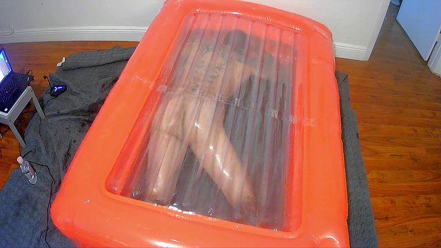 Guy Trapped in Inflatable Bondage Gets Fucked
