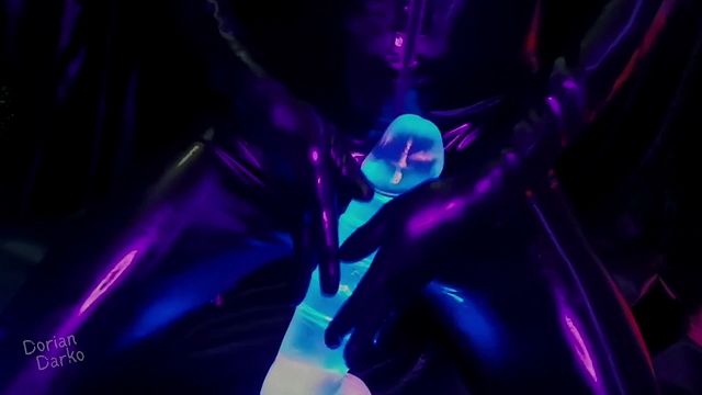 Glowing Toys Used in Latex Fetish Play