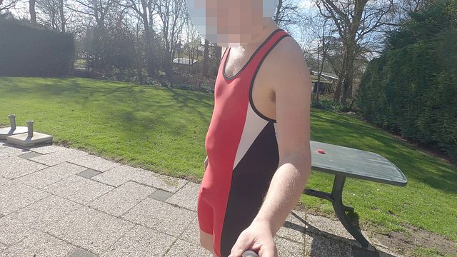 Guy in Wrestling Suit Gets Restrained