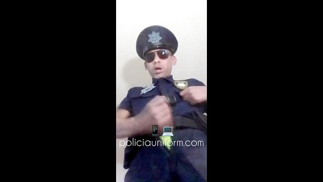 Gay Cop in Uniform Gets Cummed On