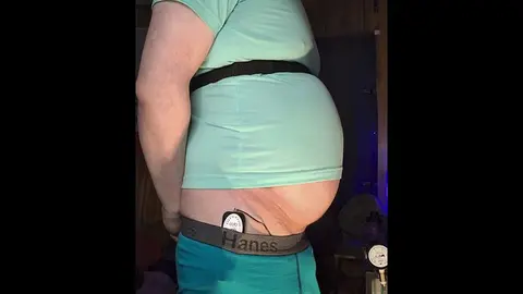 Gay Guy Inflates Belly with Bulb Pump