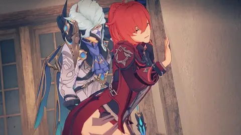 Diluc Tops Dottore in Genshin Impact Anime Fuck