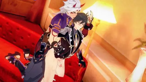 Genshin Impact Yaoi Animation: Zhongli Tops Itto