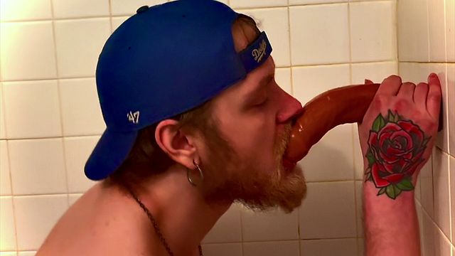 Alexx Haze Deepthroats 9 Inch Dildo in Shower
