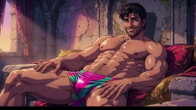 Gay M4M Erotic Scene with Dirty Talk and AI Animation