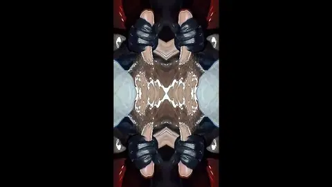 Leather Boy Strokes Shaft with Glove