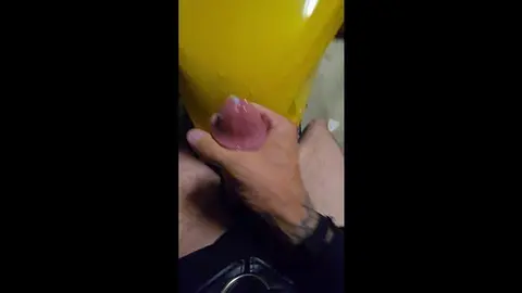 Jock Cums on His Sport Bike Outdoor