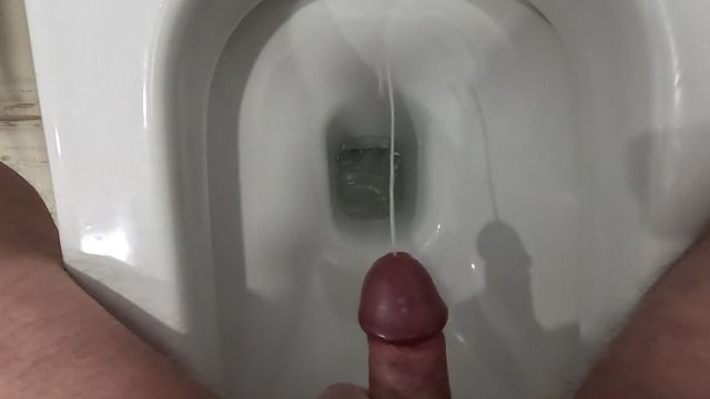 Guy Finishes Then Urinates in Toilet