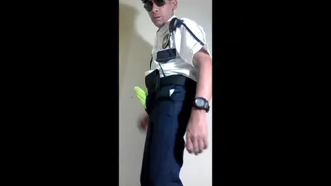 Hot Police Officer in Uniform Gets Cummed
