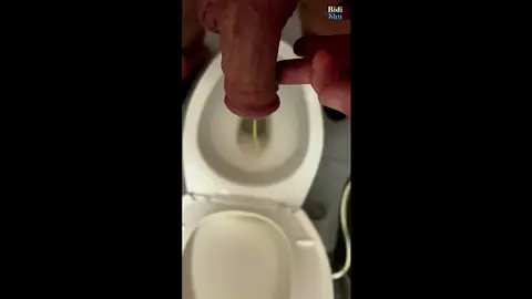 Guy Pisses Soft Cock into Toilet for Fetish Fun