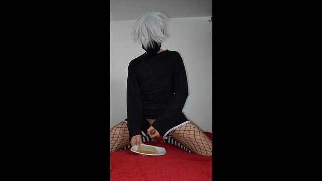 Femboy's First Cumming While Cooking