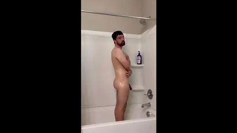 Jock Strips and Shows Off in Shower
