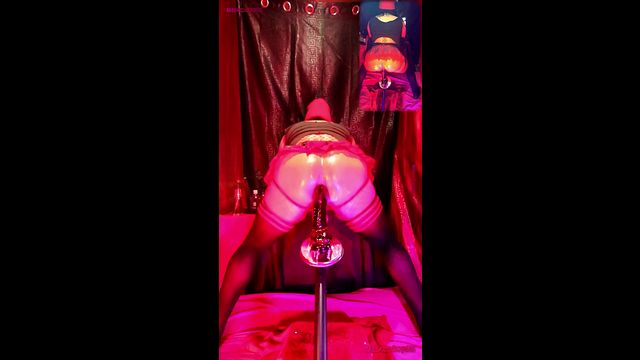 Latino Bottom Rides Dildo in Miniskirt
