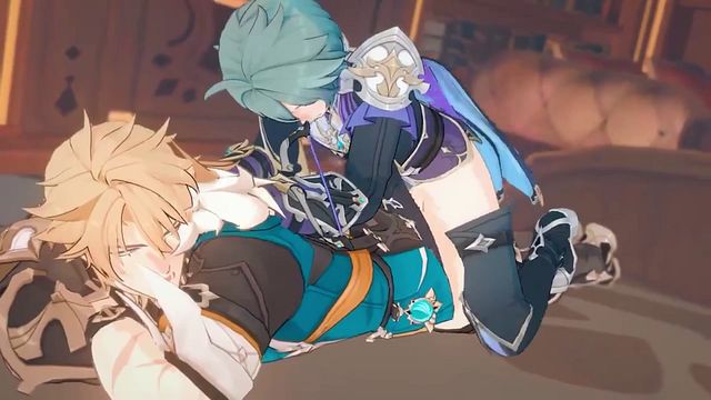 Lohen Fucks Varka in Genshin Impact Yaoi Anime