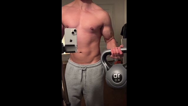 Young Bodybuilder Shows Off Muscles