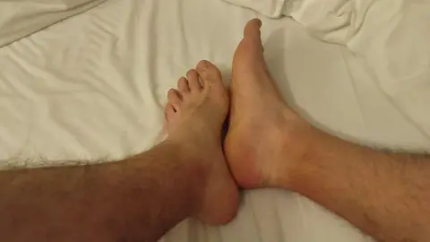 Gay Foot Worship with Small Cock Tease