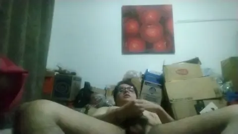 Solo Guy Masturbates on Bed for Fans