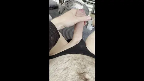 Guy Cums in Panties with Precum and Thick Load