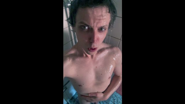 Danish Guy Takes Dildo in Shower with Loud Sounds