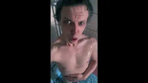 Danish Guy Takes Dildo in Shower with Loud Sounds