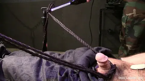 Daddy Dirk Caber Torments Soldier with Electro Bondage