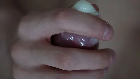 Close Up Condom Masturbation Ends with Cum Filling