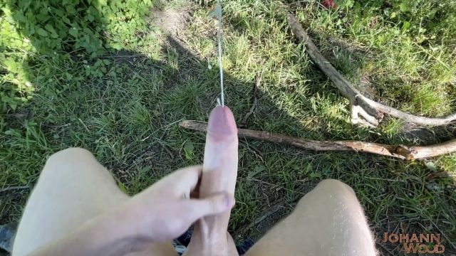Huge Dick Jerked Off in Public on a Bench