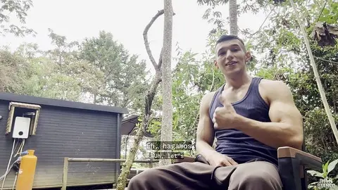 Jock Shows Off Muscles and Cock to Partner