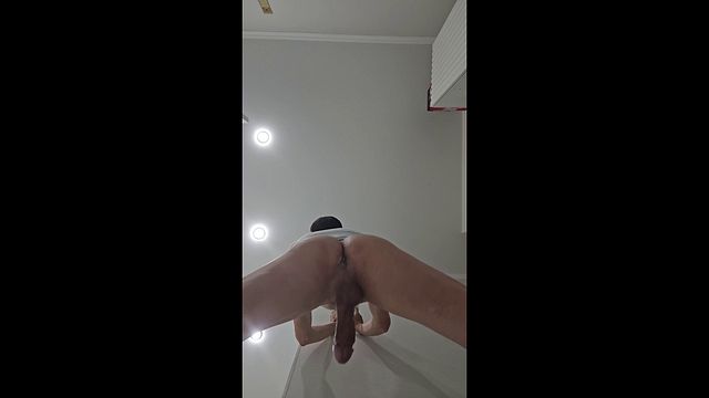 Girl Helps Guy with Cum Lube for Anal