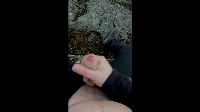 Guy Cums in Public Park Outdoor