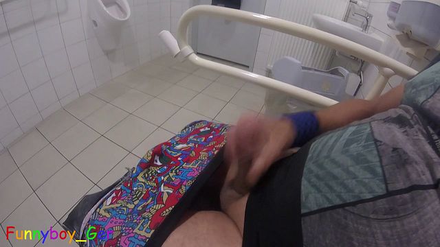 Emo Guy Masturbates in Supermarket Restroom