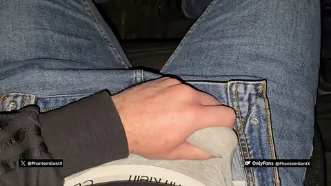 German Guy Hides in Car, Jerks Off Massive Cock