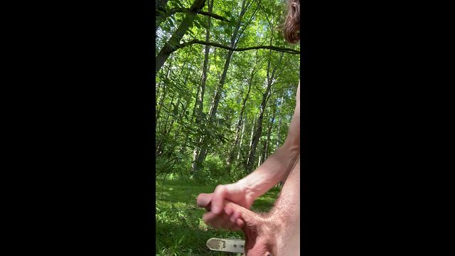 Guy Jerks Off Alone Outdoors