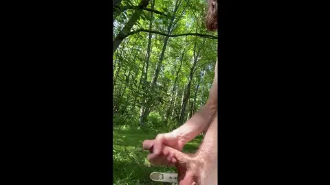 Guy Jerks Off Alone Outdoors