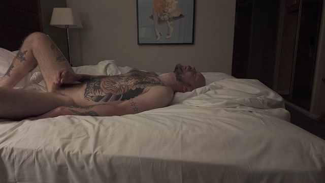Tattooed DILF Masturbates and Cums on Himself