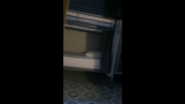 Guy Shows Off Erection in Hostel Room