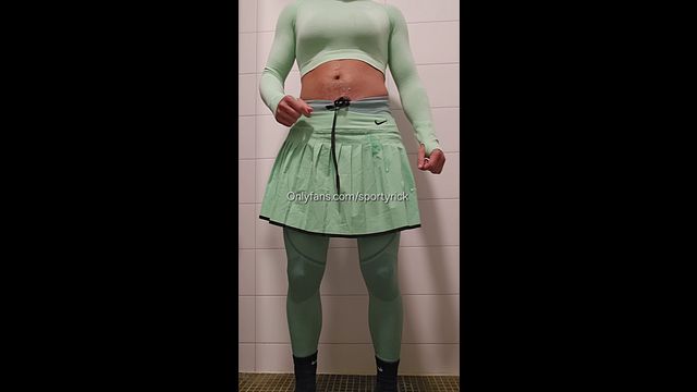 Twink Pisses and Cums on Sportswear in Shower