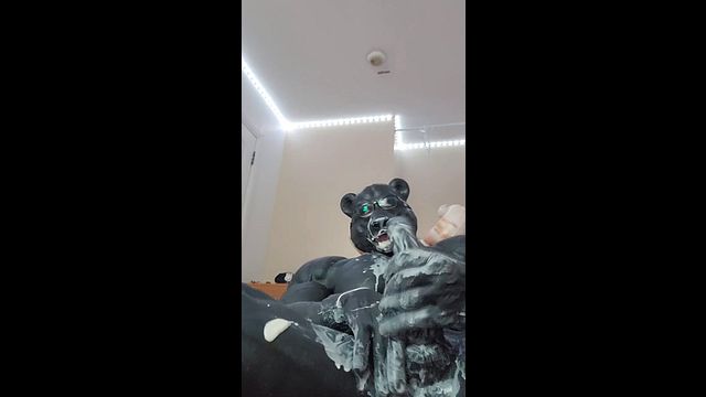 Hairy Bear Enjoys Messy Solo Play