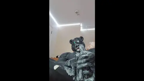 Hairy Bear Enjoys Messy Solo Play