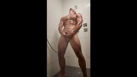 Guy's Soapy Shower Turns into Solo Masturbation