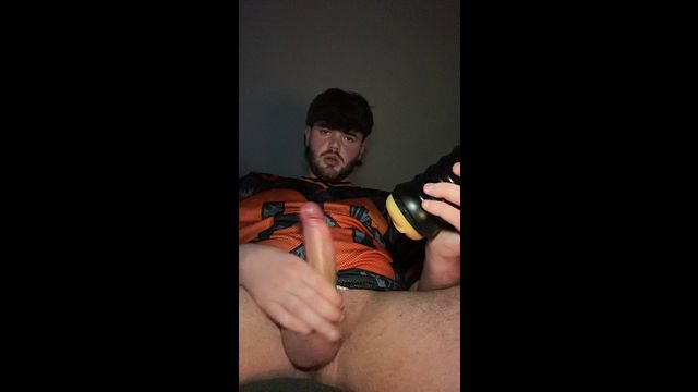 Scottish Lad Masturbates with Pocket Pussy