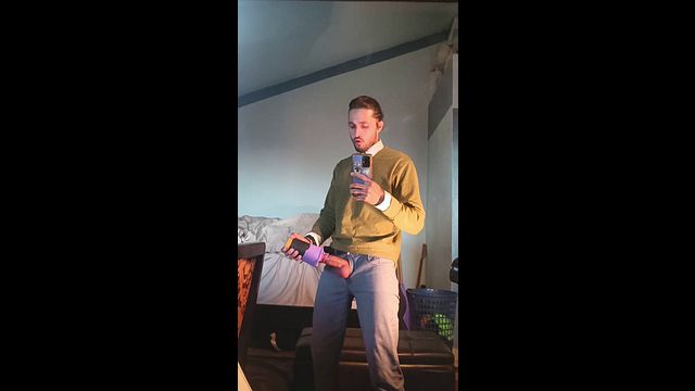 Guy Tests Homemade Masturbator Toy