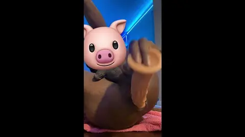 Black Guy Stretches Hole with Huge Dildo