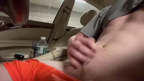 Guy Jerks Off in Public Parking Lot on Break